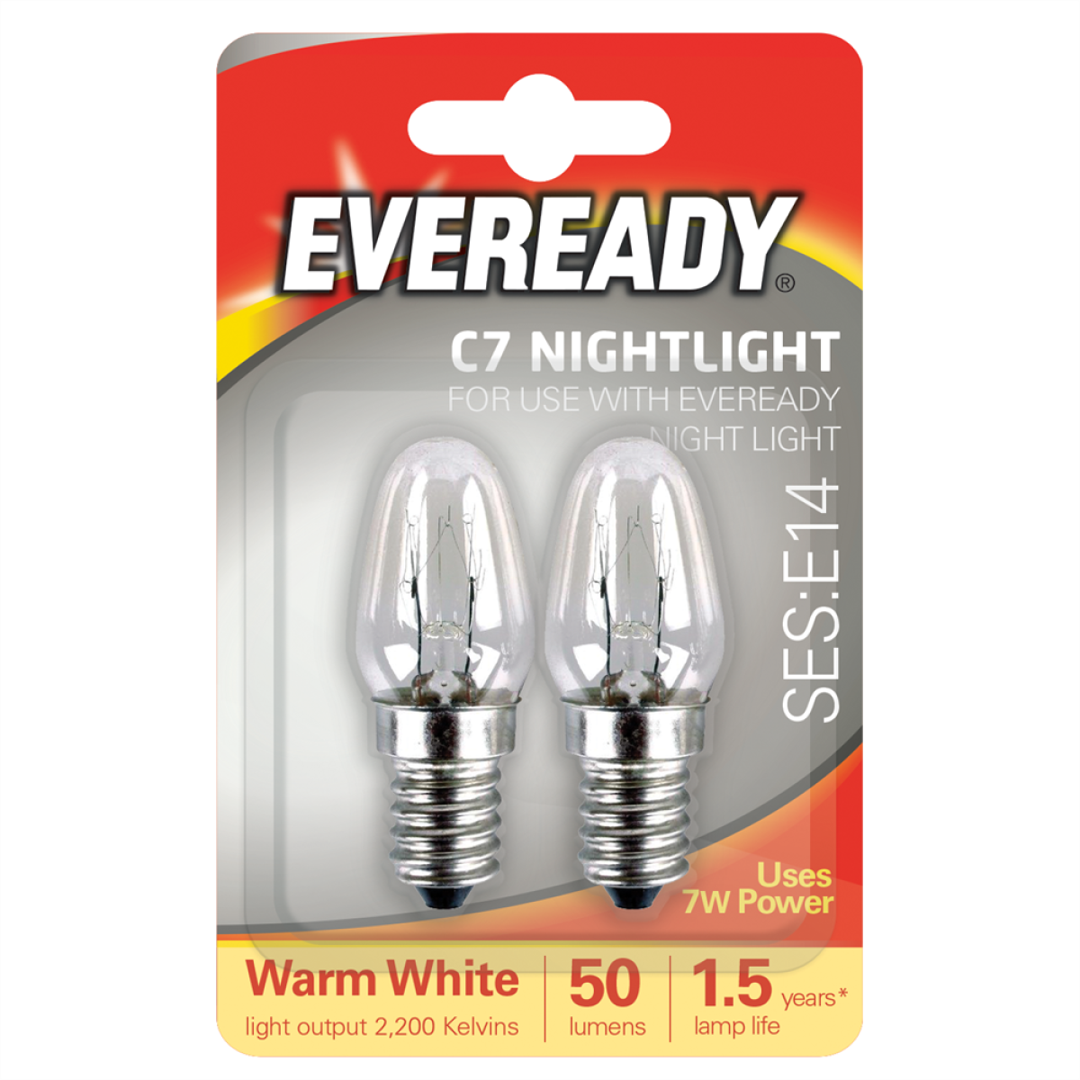 Eveready S1067 E14 SES Night Bulb 7W 50lm Warm White