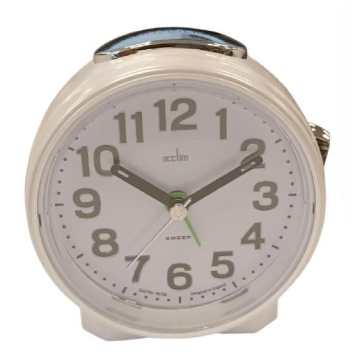 Acctim Eden Non-Ticking Sweep Crescendo Alarm Clock White 16522