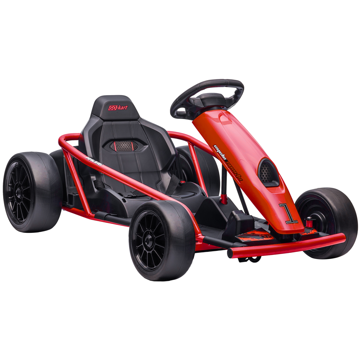 HOMCOM 24V Electric Go Kart for Kids with Music, Horn, Soft Start