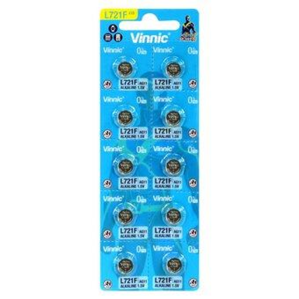 Vinnic L721 AG11 Alkaline Button Cell Watch Battery Card of 10