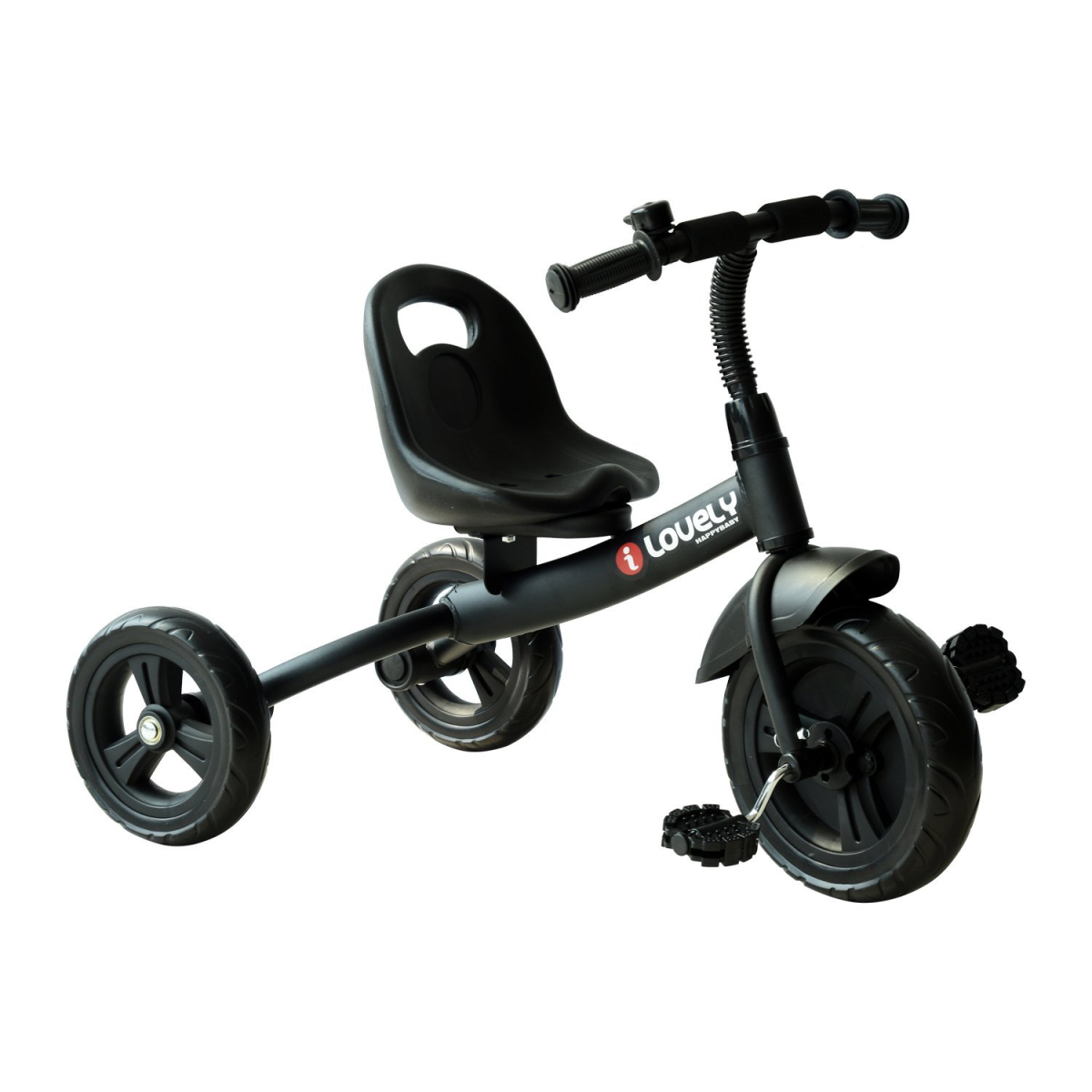 Kids 3-Wheel Ride-On Tricycle with Adjustable Seat, Black