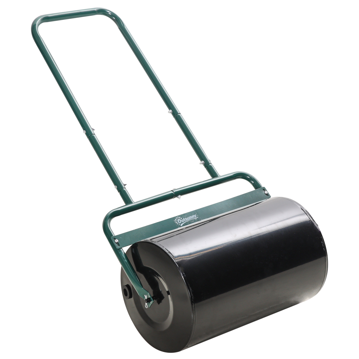 Outsunny 38L Push-Pull Garden Roller, Water/Sand Fill, Dark Green