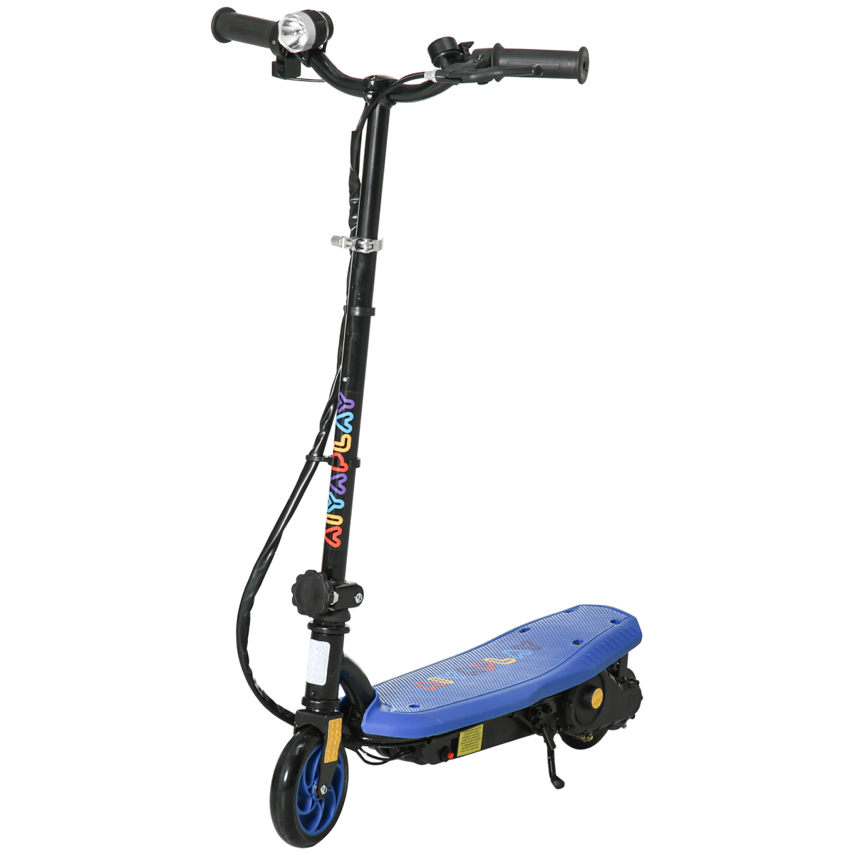 Folding Electric Scooter with LED Headlight for Ages 7-14, Blue