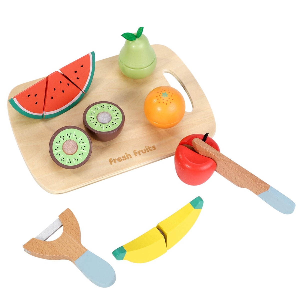 SOKA Play Imagine Learn Wooden Fruit Cutting Play Set, 9 Pieces