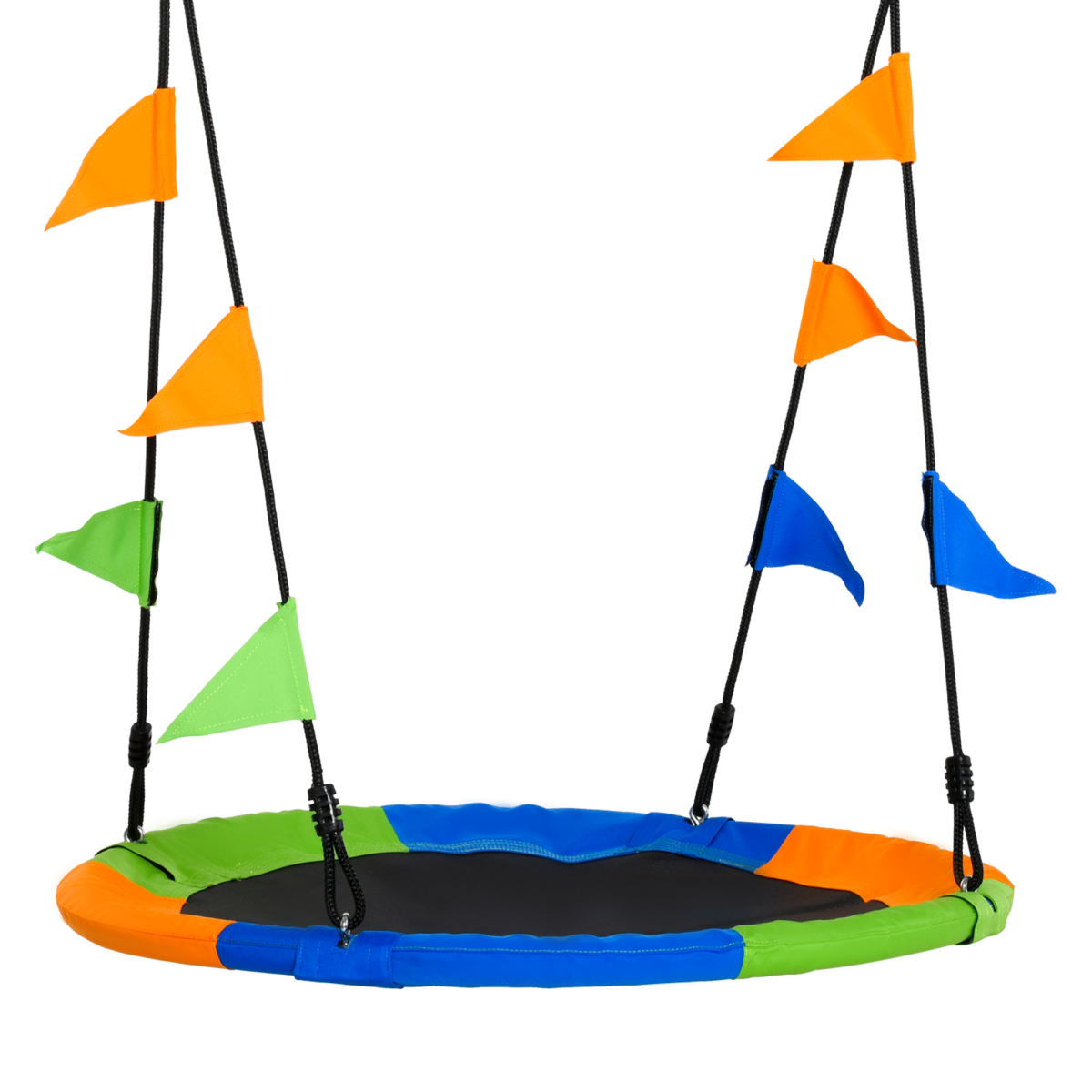 Outsunny Saucer Tree Swing, Metal Tube Frame, Adjustable Rope, Garden Nest Swing