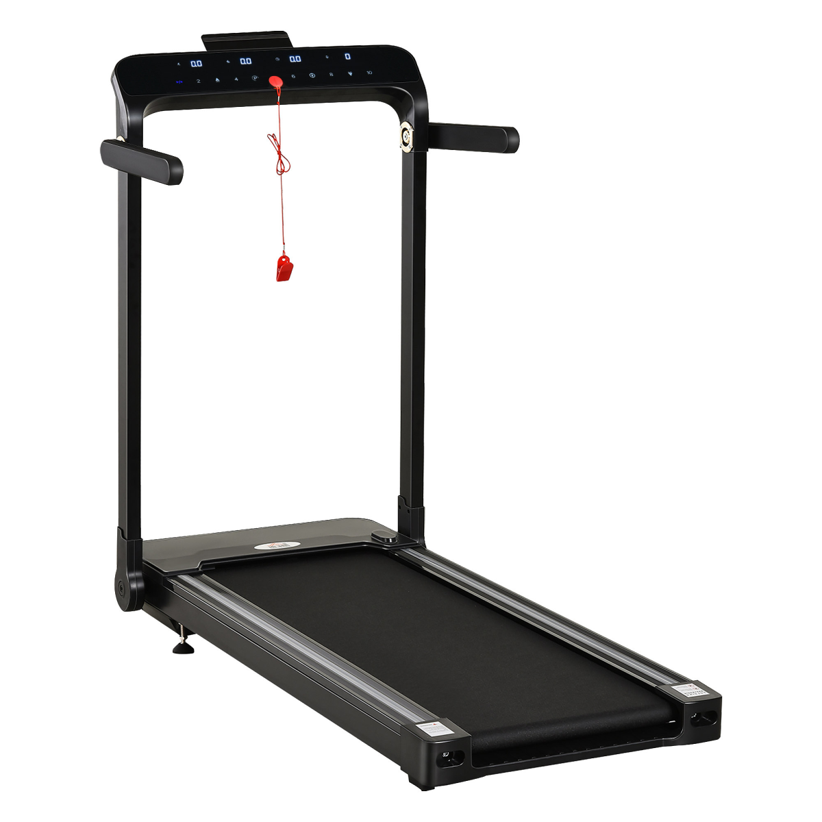HOMCOM Foldable Electric Treadmill 1.85HP 12km/h LED Screen Safety Lock Black