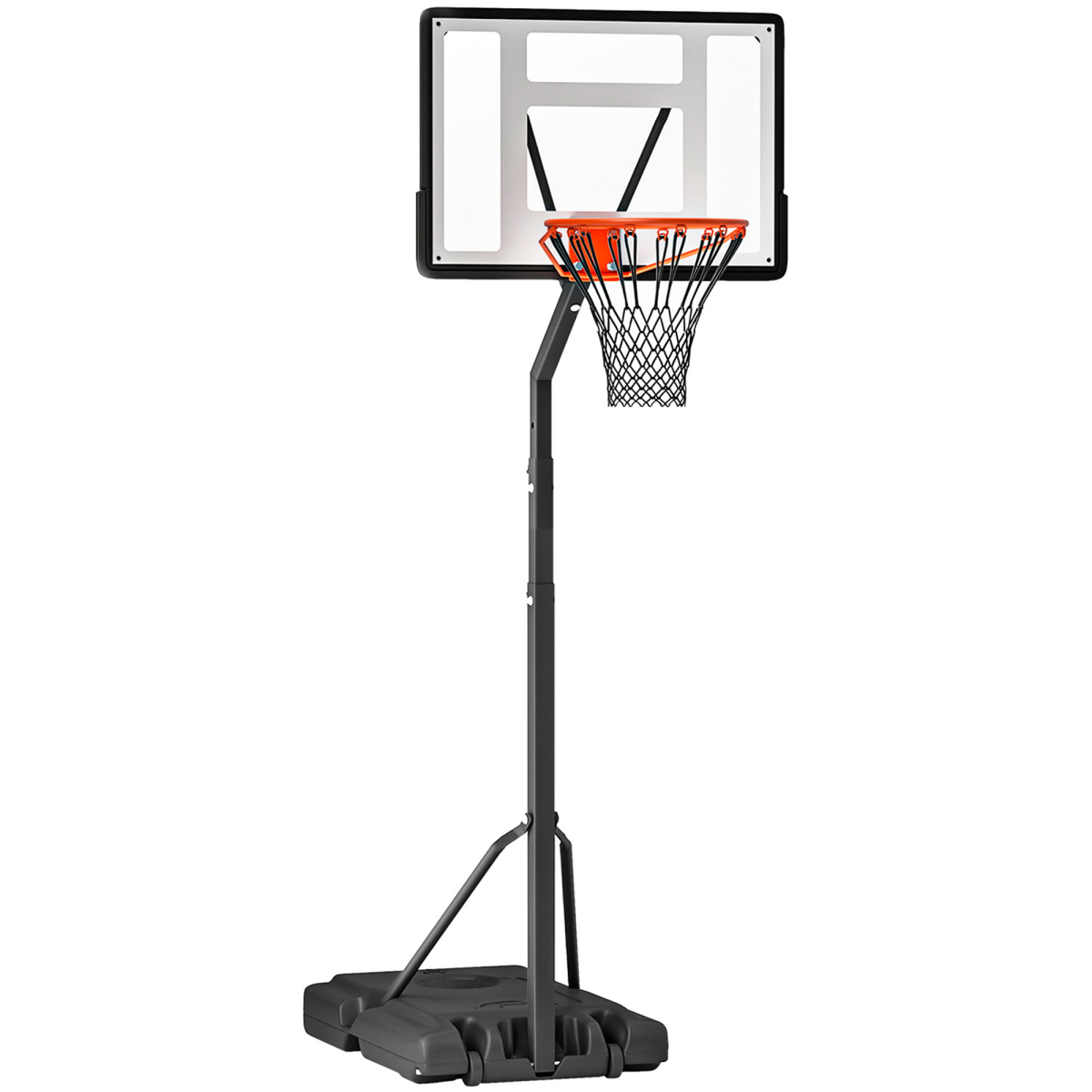 Freestanding Basketball Hoop Stand, Adjustable 255-305cm, Wheels