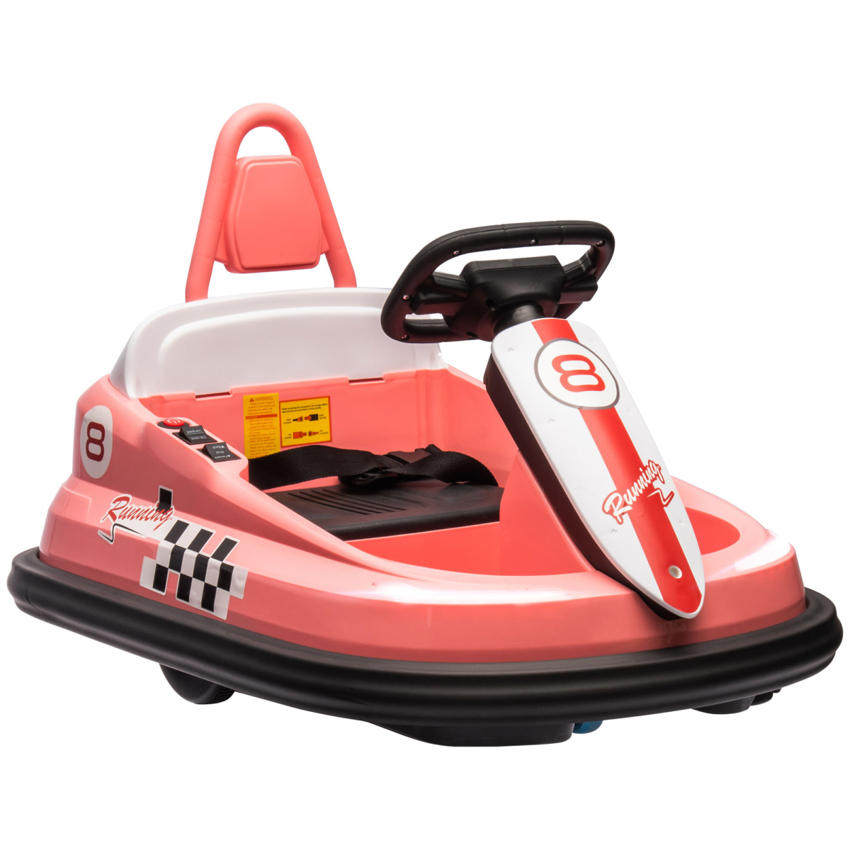 HOMCOM 6V Kids Bumper Car, 360° Spinning Ride-On, 2 Speeds, Pink