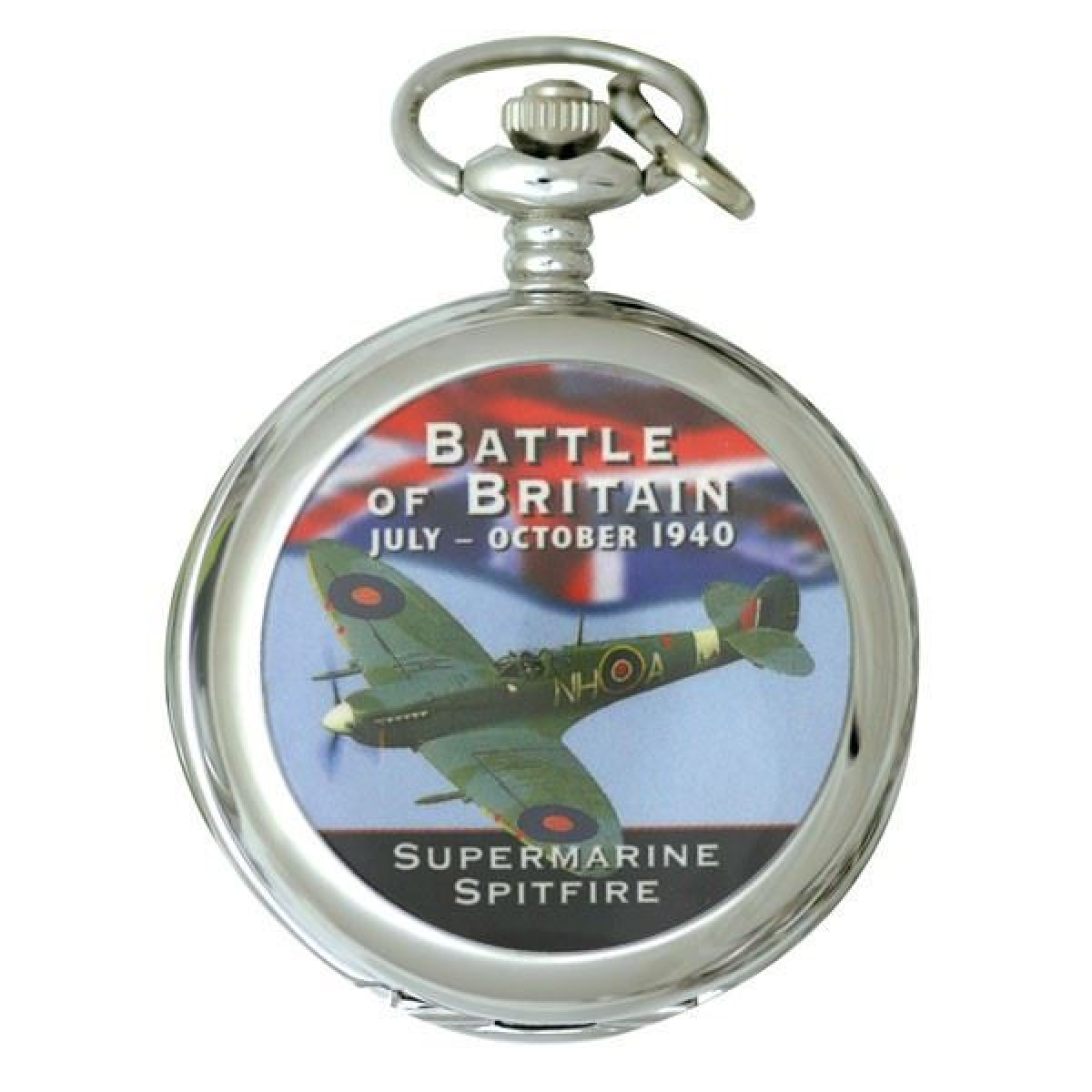 Ravel Full Hunter Pocket Watch with Battle of Britain Spitfire Picture R1007.01