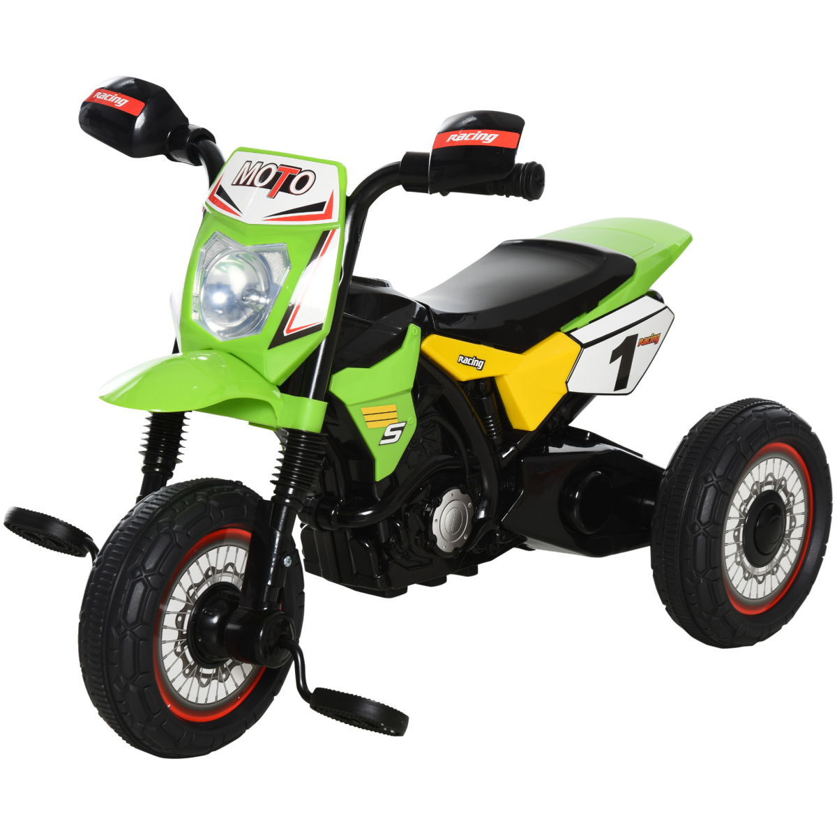 HOMCOM Toddler Pedal Tricycle Ride-On with Music and Lights, 18-36 Months