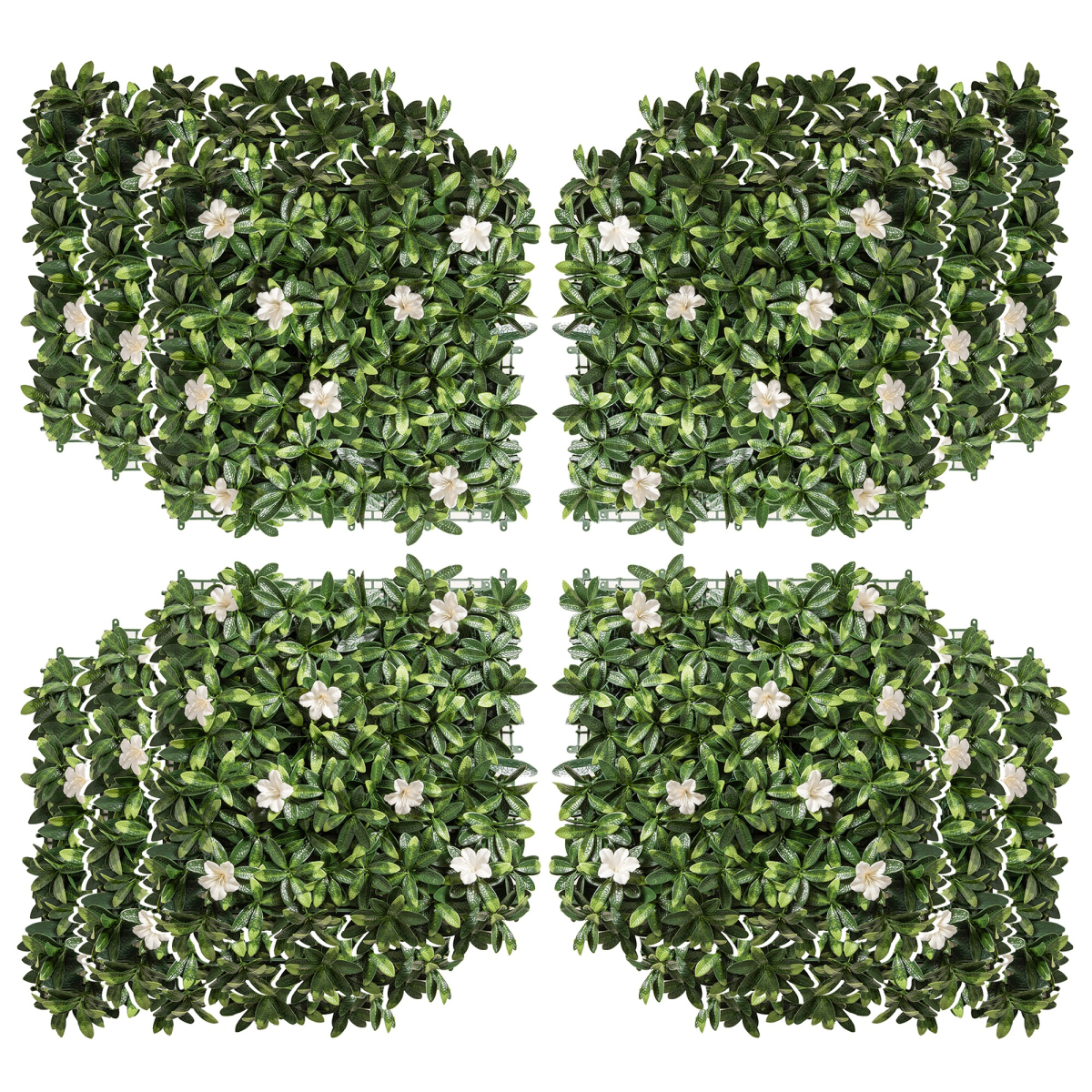 12-Piece Artificial Rhododendron Greenery Wall Panels, 50cm x 50cm