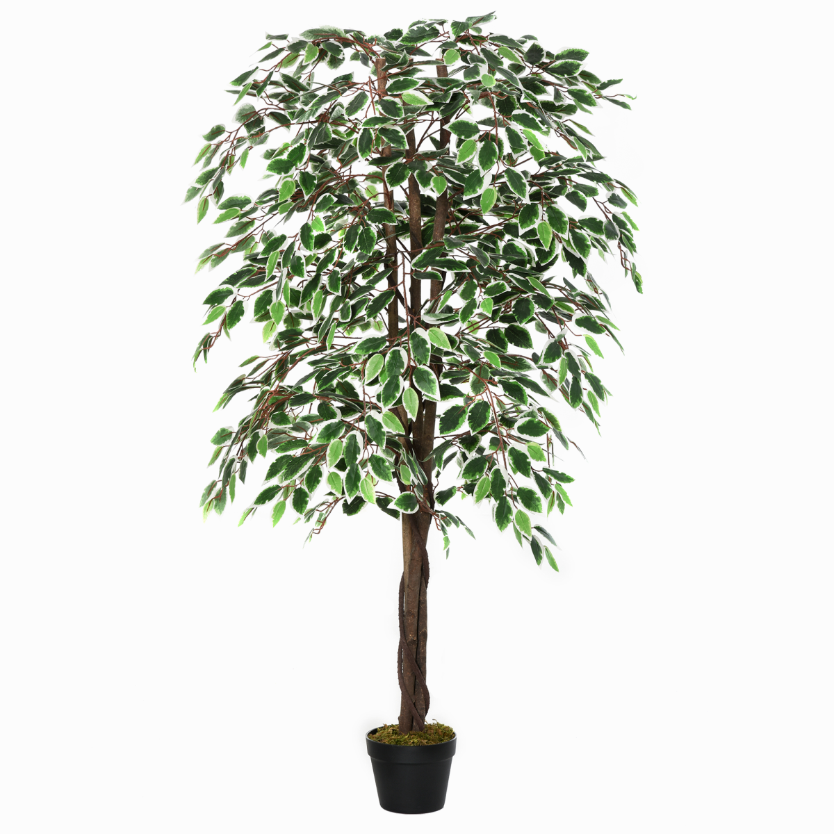 Outsunny Artificial Ficus Tree with Pot, 160cm