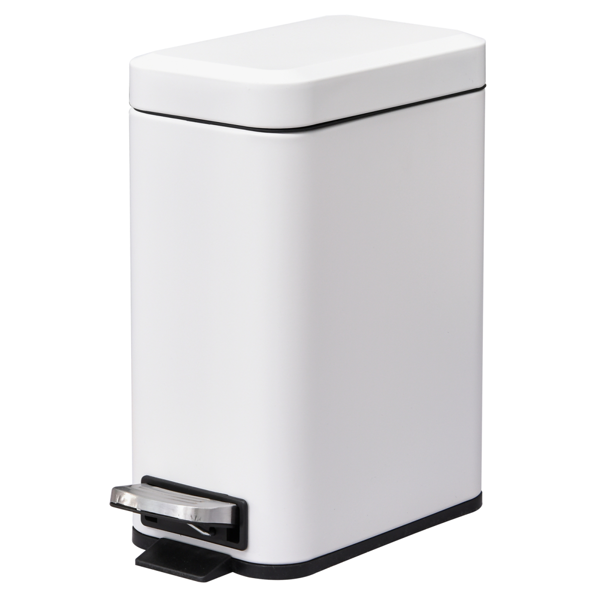 HOMCOM 5L Rectangular Steel Pedal Bin White
