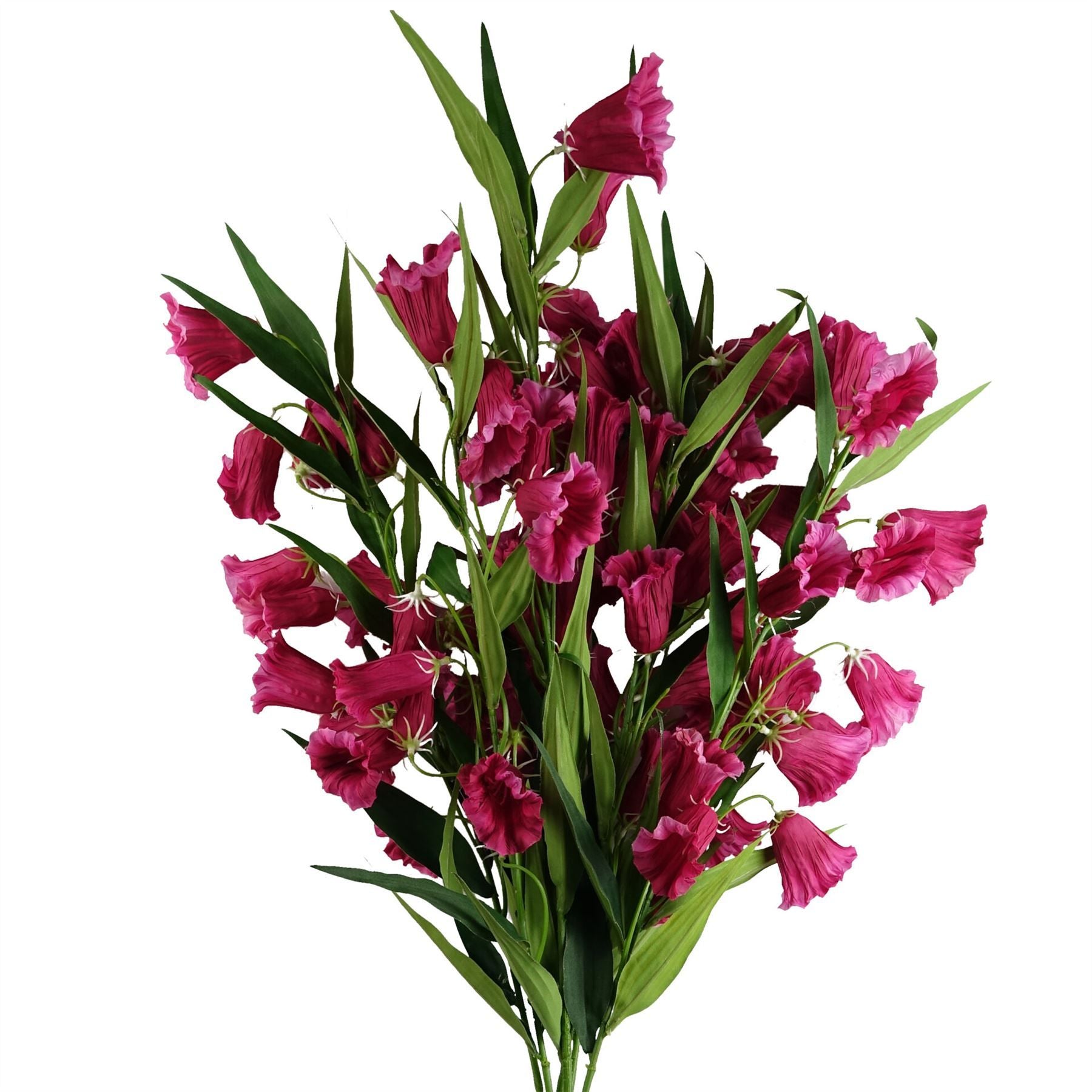 Leaf Pack of 6 100cm Trumpet Artificial Flower Stems Fuchsia Pink