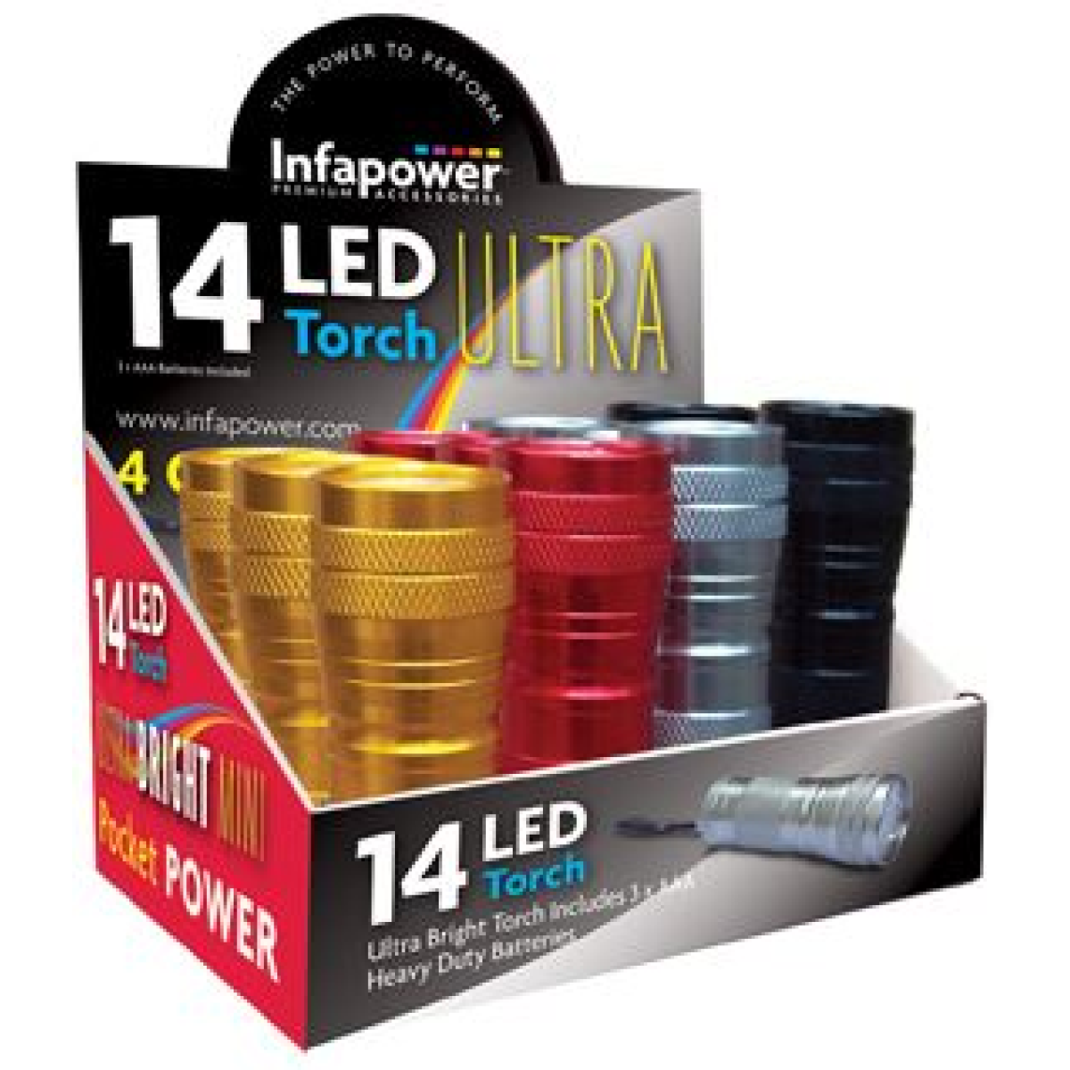 Infapower 14 LED Ultra Aluminium Torch with 3 AAA Batteries