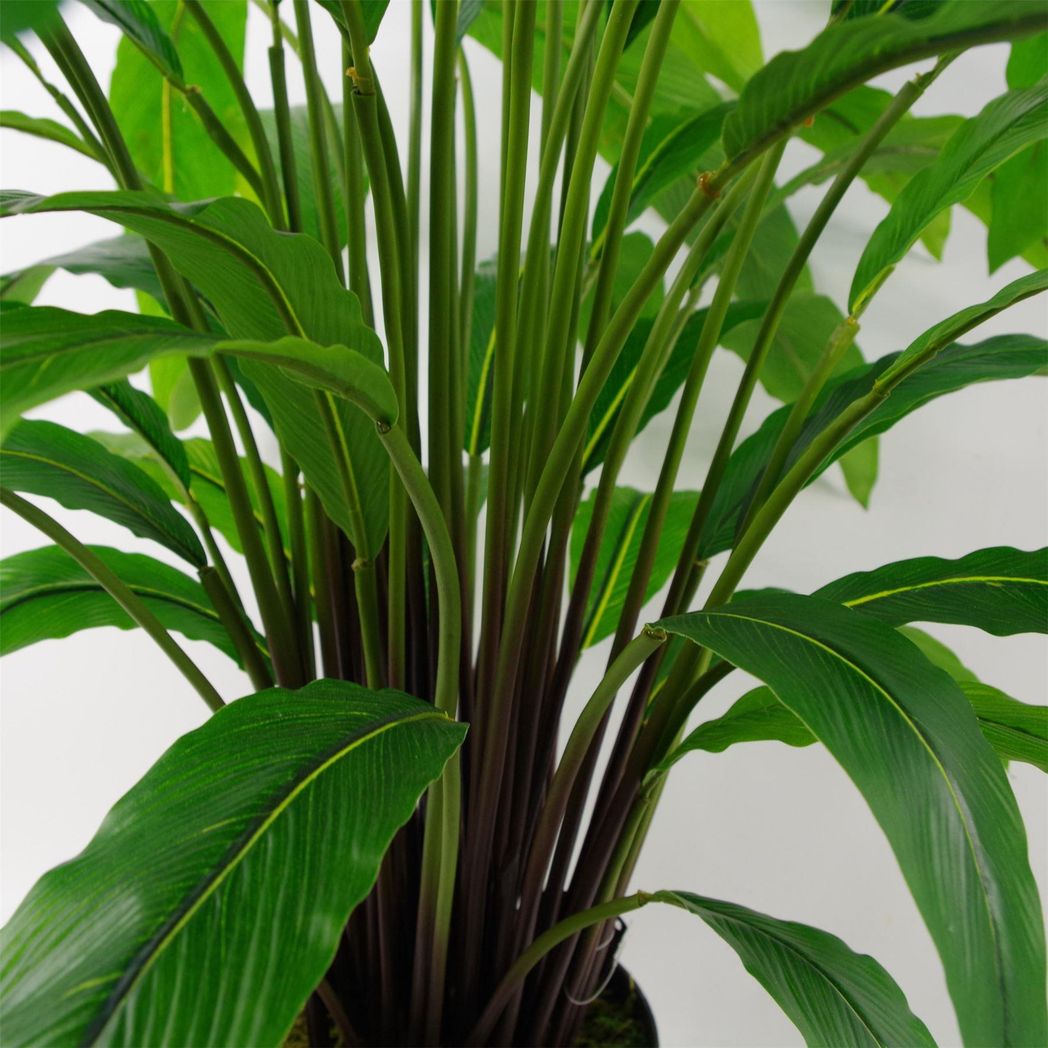 90cm Artificial Dark Green Calathea Plant in Weighted Base Pot