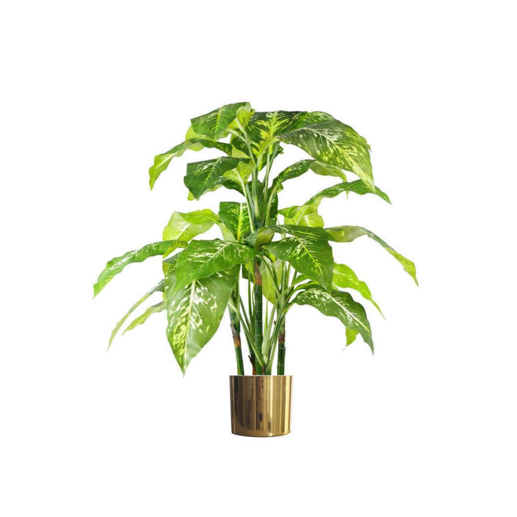 100cm Large Fox's Aglaonema Realistic Artificial Tree with Separate Metal Planter