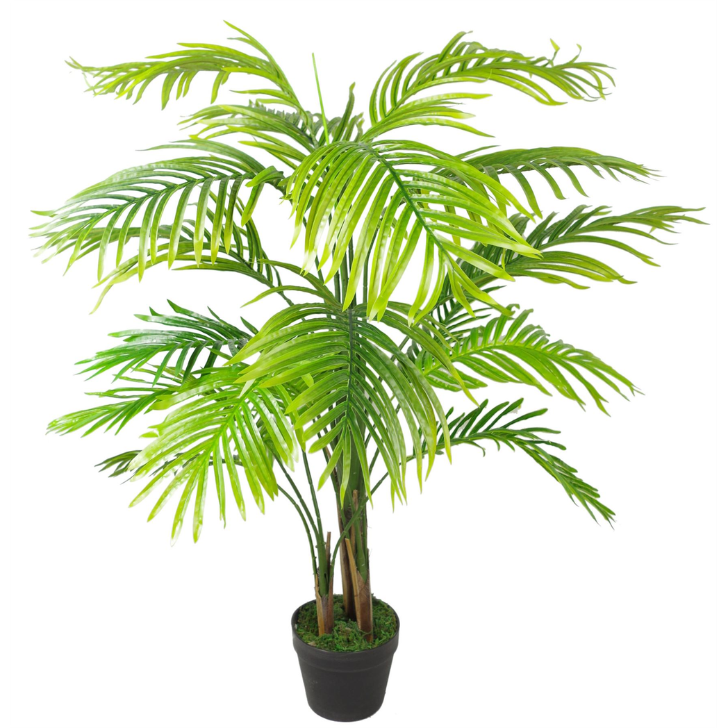 130cm Realistic Artificial Areca Palm Tree with Gold Metal Planter