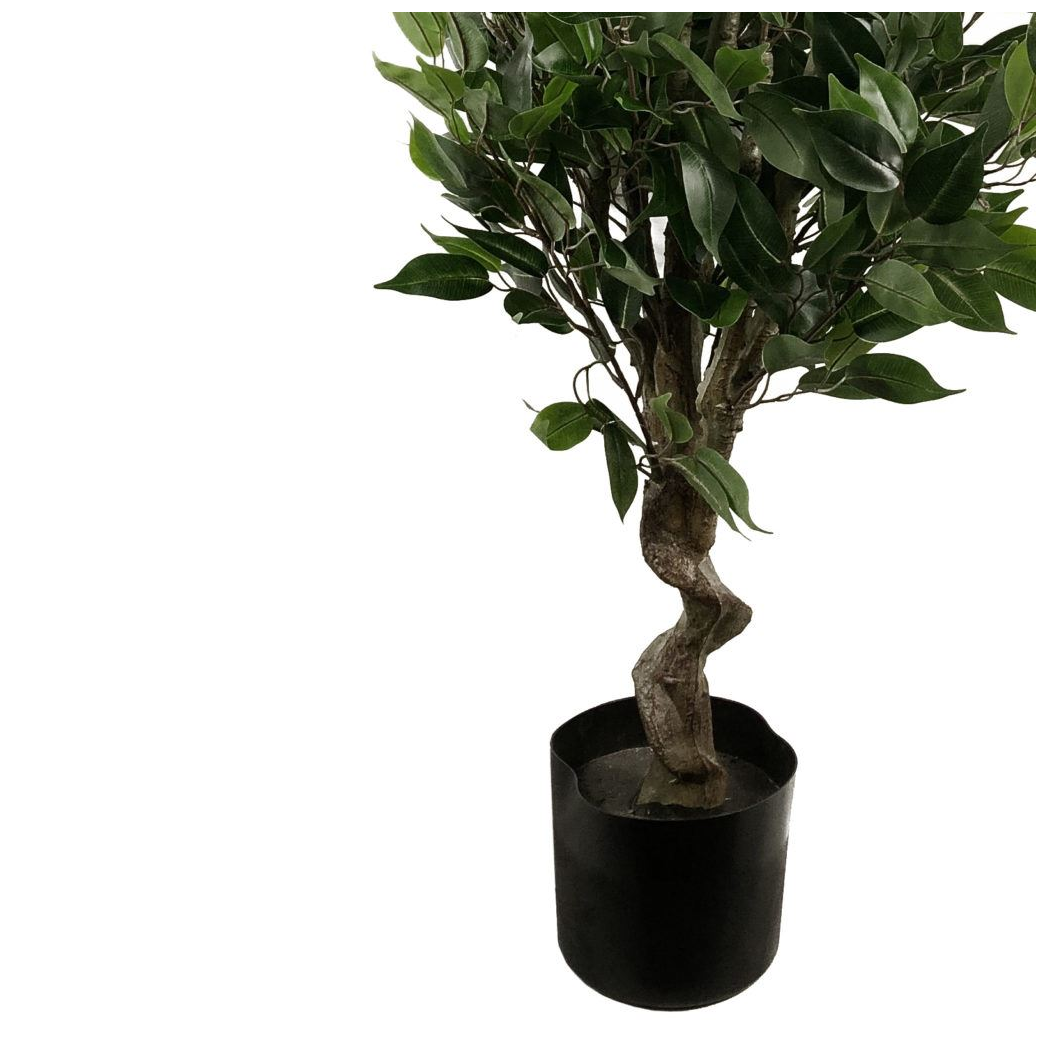 110cm Artificial Realistic Ficus Tree with Natural Trunk and Wired Stems, Potted Display Tree