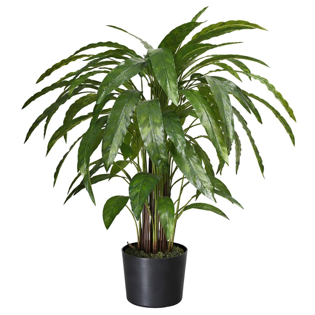 90cm Artificial Dark Green Calathea Plant in Weighted Base Pot