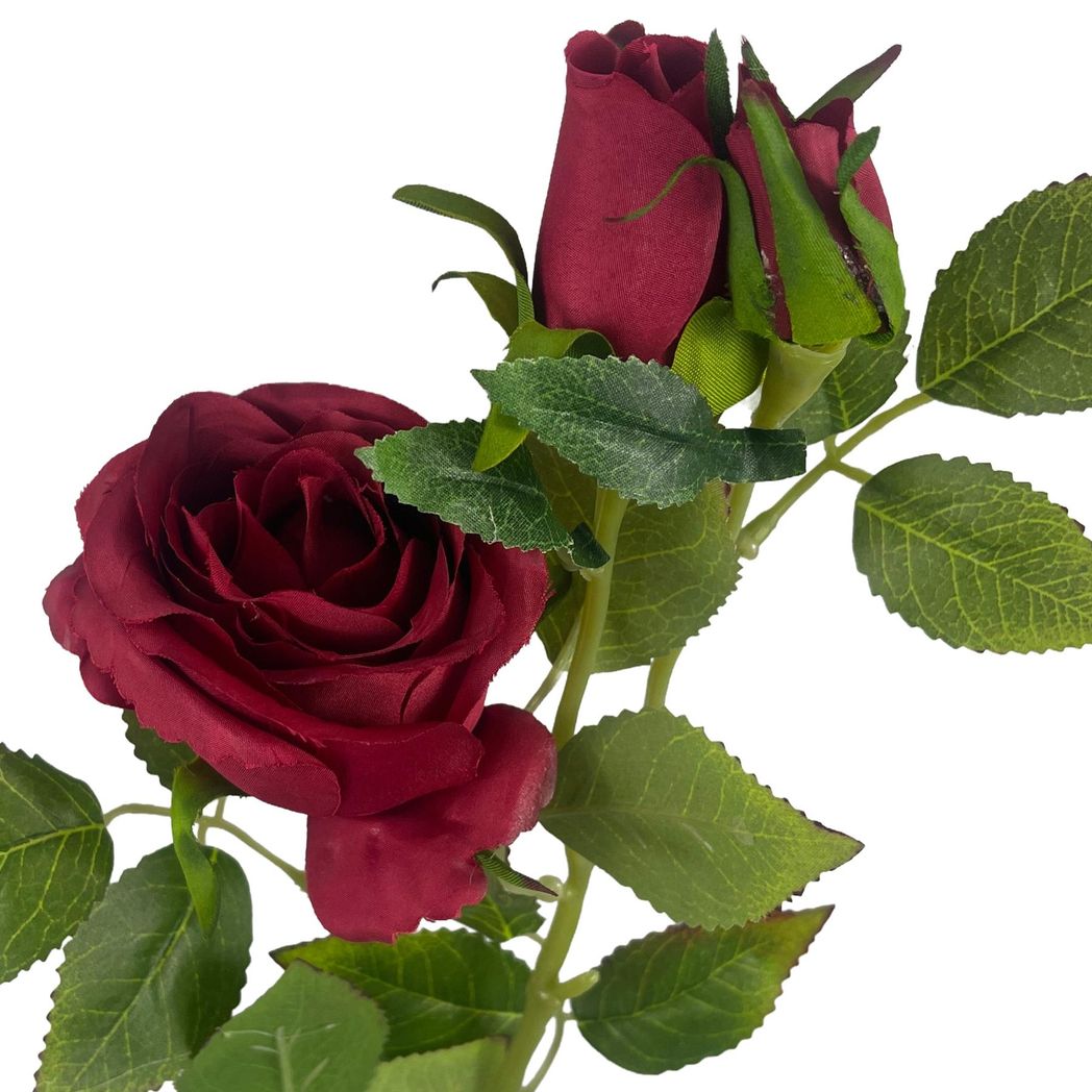 Pack of 6 Artificial Red Rose Flowers, 60cm, Lifelike Stem</final