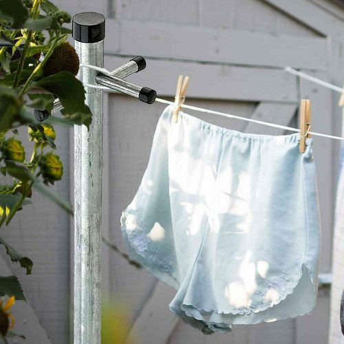 Heavy Duty Galvanized Outdoor Washing Line Pole, Telescopic Support, 2.6m Height