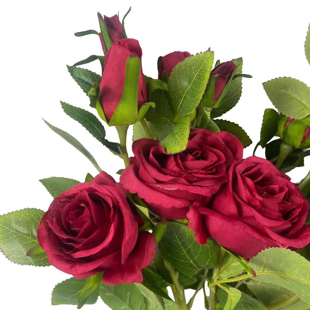 Pack of 6 Artificial Red Rose Flowers, 60cm, Lifelike Stem</final