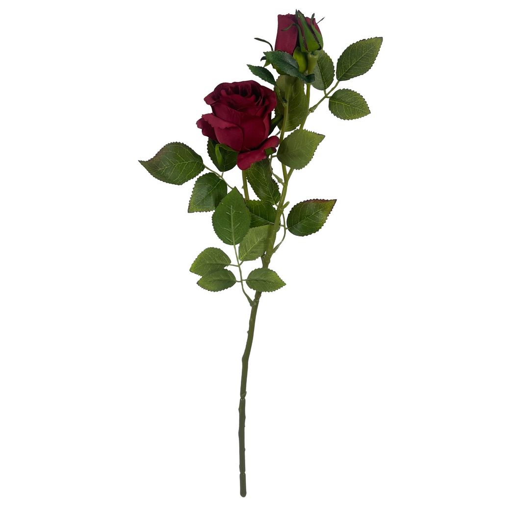 60cm Lifelike Artificial Red Rose Flower Stem