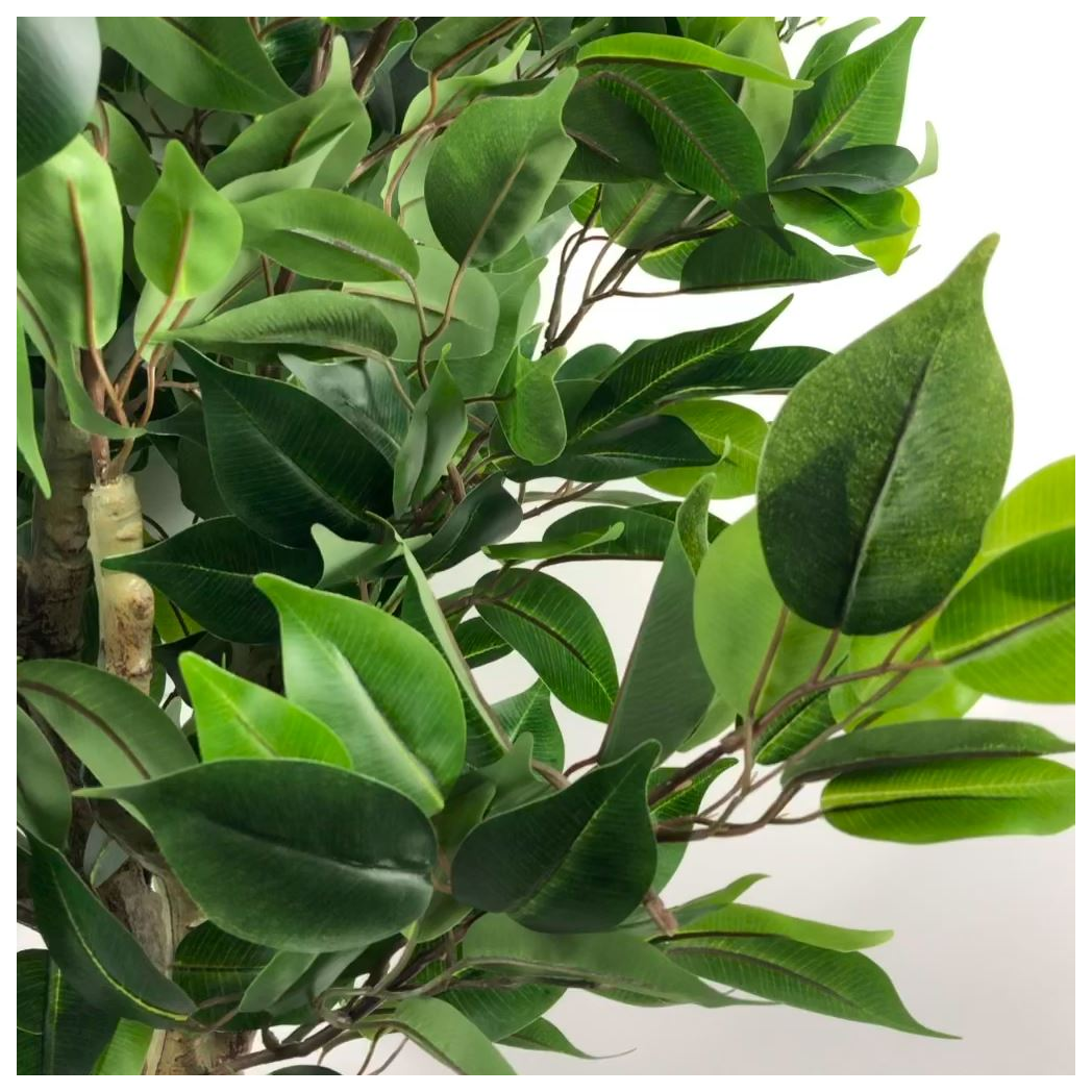 110cm Artificial Realistic Ficus Tree with Natural Trunk and Wired Stems, Potted Display Tree