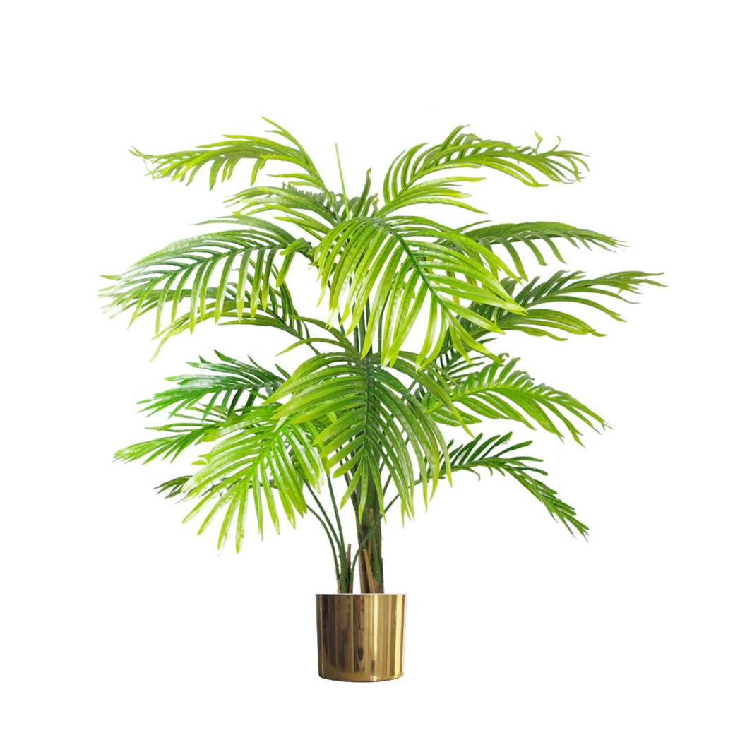 130cm Realistic Artificial Areca Palm Tree with Gold Metal Planter